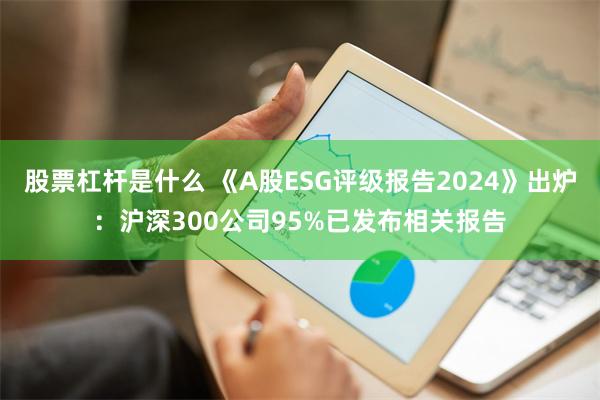 股票杠杆是什么 《A股ESG评级报告2024》出炉：沪深300公司95%已发布相关报告