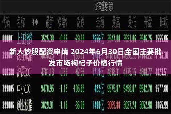 新人炒股配资申请 2024年6月30日全国主要批发市场枸杞子价格行情