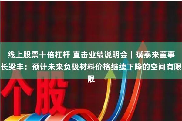 线上股票十倍杠杆 直击业绩说明会｜璞泰来董事长梁丰：预计未来负极材料价格继续下降的空间有限