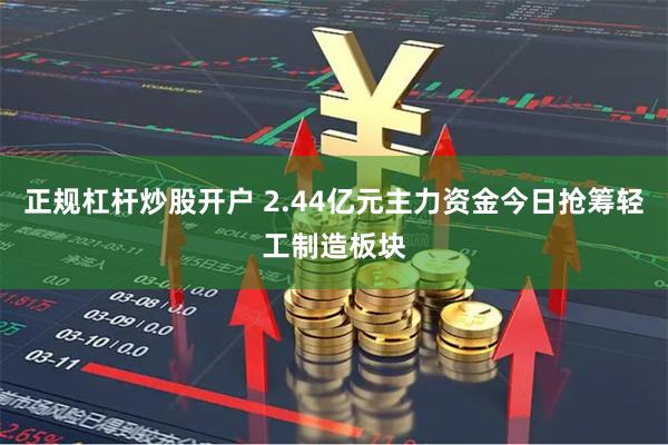 正规杠杆炒股开户 2.44亿元主力资金今日抢筹轻工制造板块